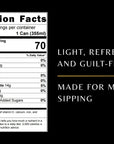 Nutrition facts for the product flavor