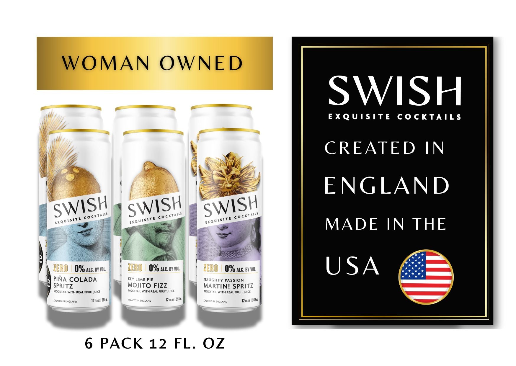SWISH Cocktails – a woman-owned premium ready-to-drink cocktail brand created in England and made in the USA