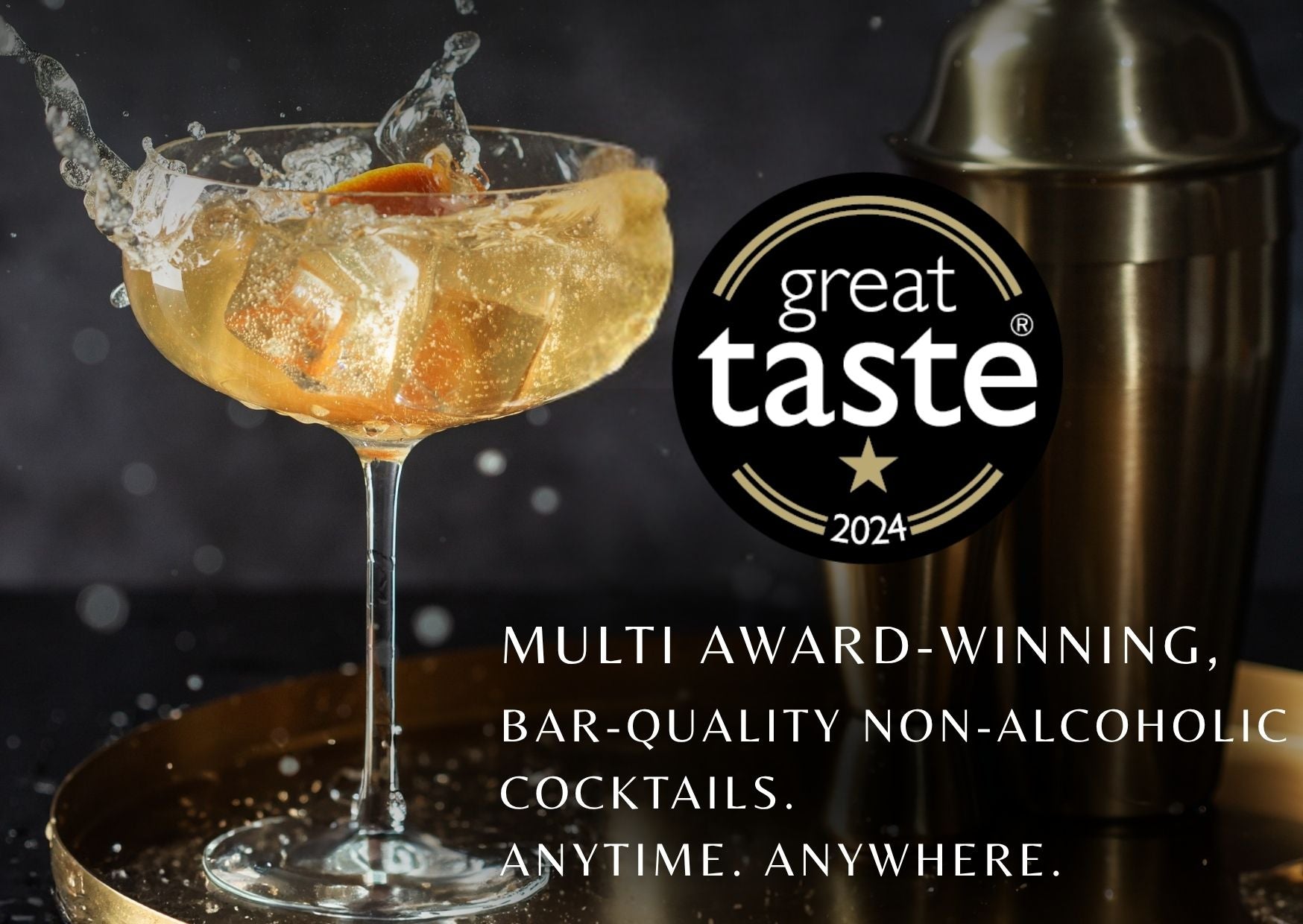 Award winning, SWISH ready-to-drink cocktail served over ice in a stylish glass, capturing the premium bar-quality experience that can be enjoyed anytime, anywhere