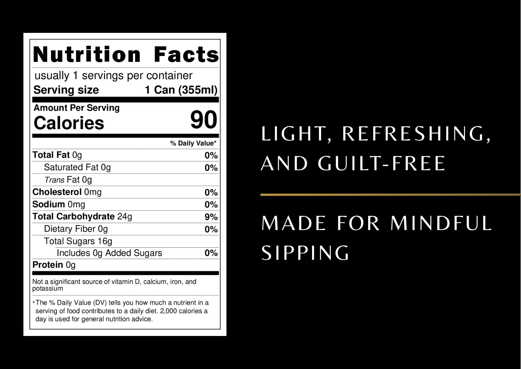 Nutrition facts for the product flavor