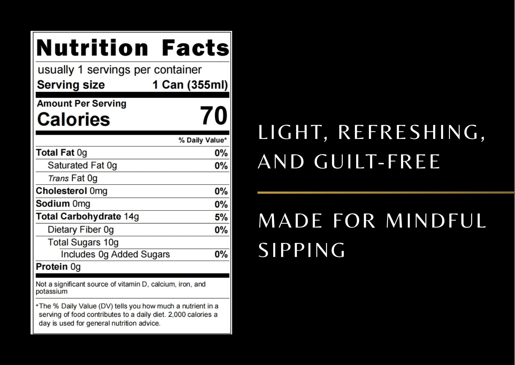 Nutrition facts for the product flavor