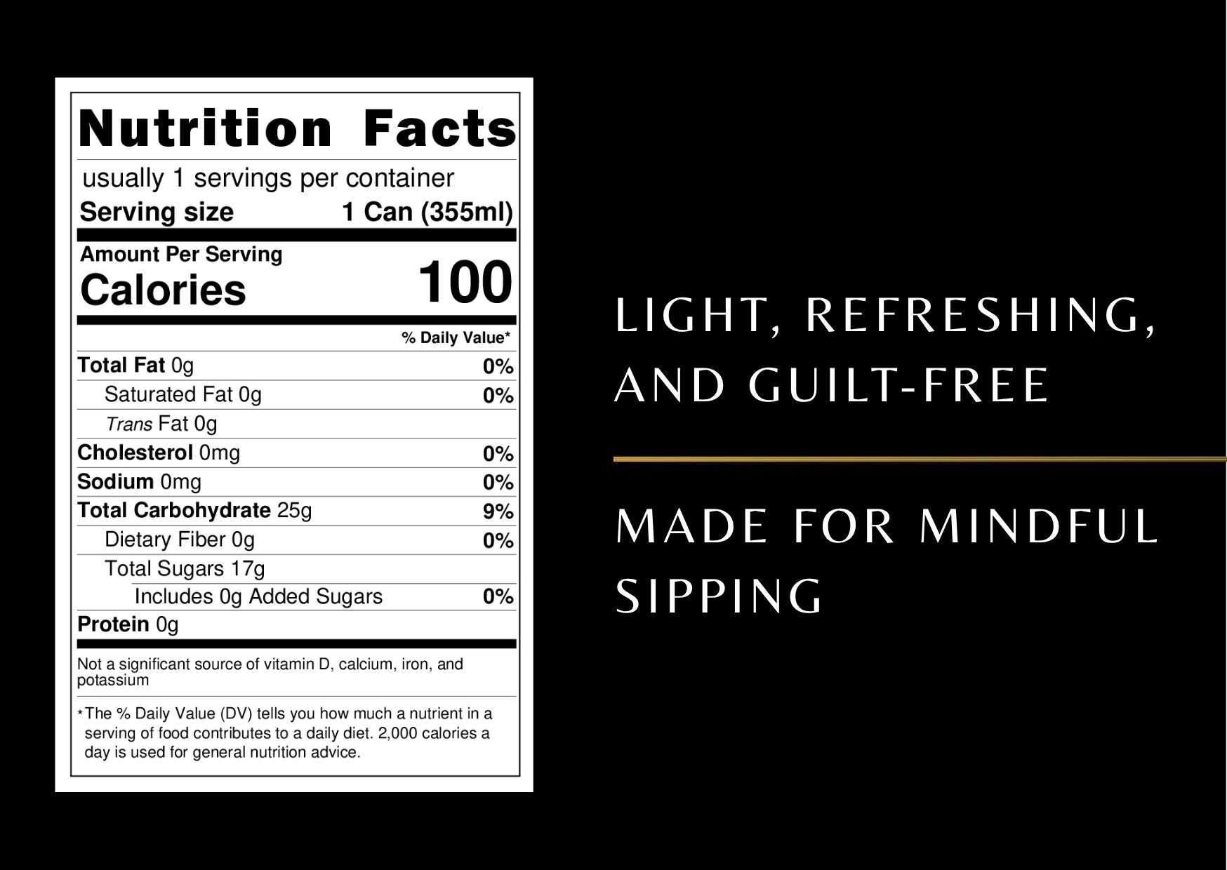 Nutrition facts for the product flavor